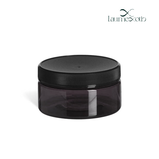 Laumexotic - 8 oz Black PET Heavy Wall Plastic Jar with Black Lid