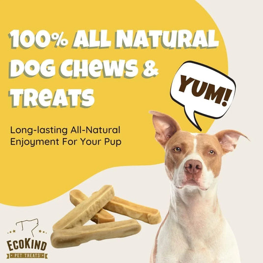 EcoKind Yak Milk Dog Chews for Large Dogs, Yak Stick Dog Treats, Himalayan Dog Chews, 1 lb Bag