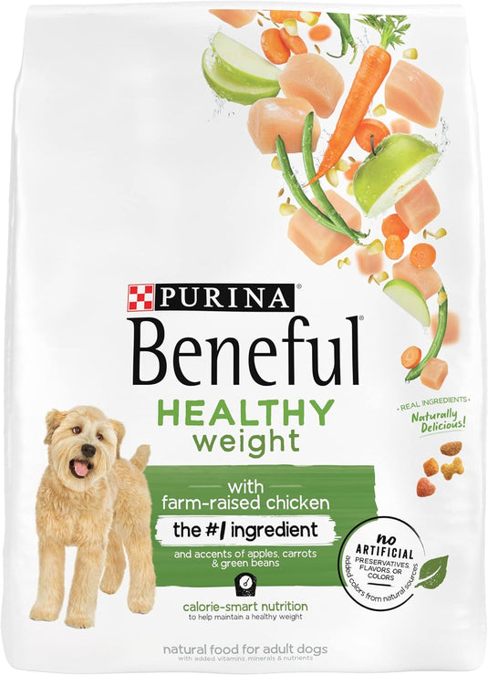 Purina Beneful Dry Dog Food for Adults Healthy Weight, High Protein Farm Raised Chicken, 14 lb Bag