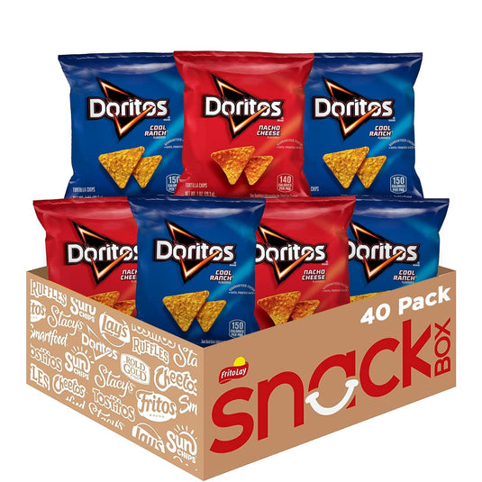 Doritos Flavored Tortilla Chips, Nacho Cheese, 1 Ounce (Pack of 40)
