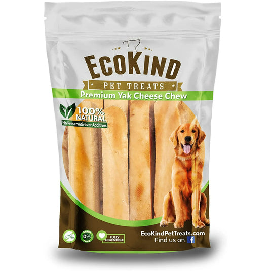 EcoKind Yak Milk Dog Chews for Large Dogs, Yak Stick Dog Treats, Himalayan Dog Chews, 1 lb Bag