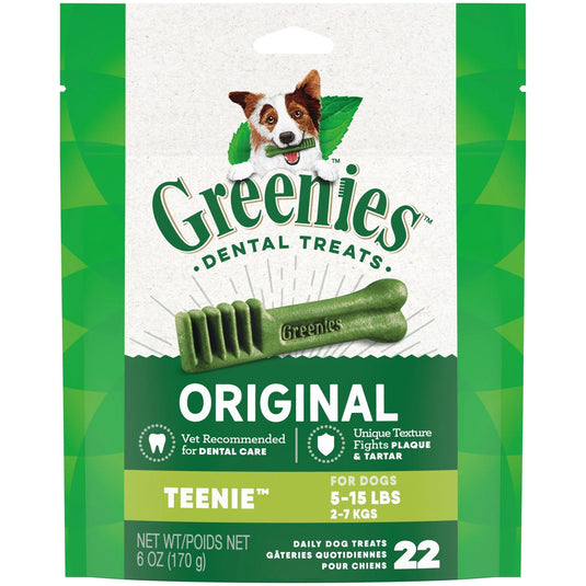 Greenies Original Teenie Natural Dental Care Dog Treats, 6 oz Pack