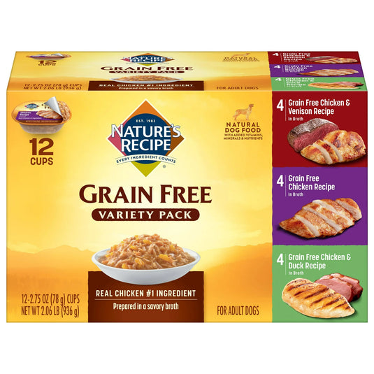 Nature’s Recipe Grain Free Chicken Recipe, Chicken & Venison Recipe and Chicken