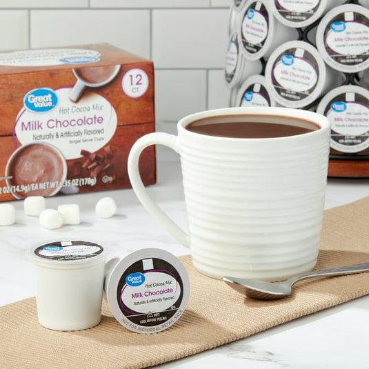 Great Value Milk Chocolate Hot Cocoa Mix, 12 Ct, Single Serve Cups