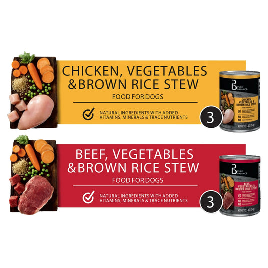 Pure Balance Beef Stew and Chicken Stew Wet Dog Food Variety Pack